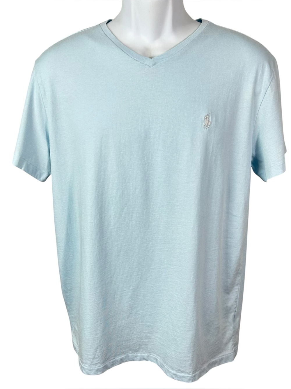 Polo Ralph Lauren V-Neck S/S T Shirt Light Blue Men's Medium